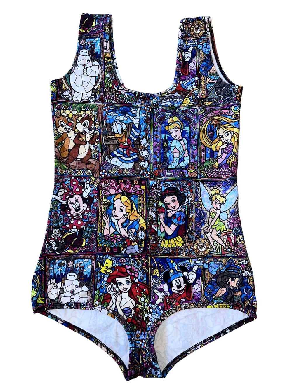 Wild Rich Kids Disney Stained Glass Panel One-Piece Leotard— Multicolor